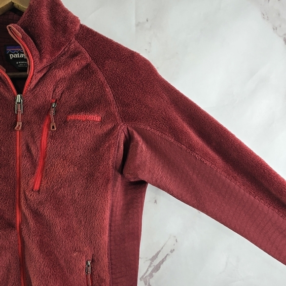 Patagonia Jacket Womens Small Red Fleece Full Zip Micro Grid R2 Regulator - Picture 13 of 14